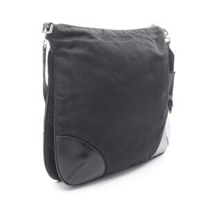 Prada trim leather shoulder nylon bag Tessuto crossbody black